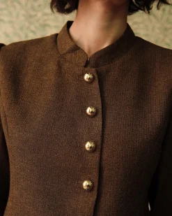 The Solid Retro Single-breasted Tweed Jacket