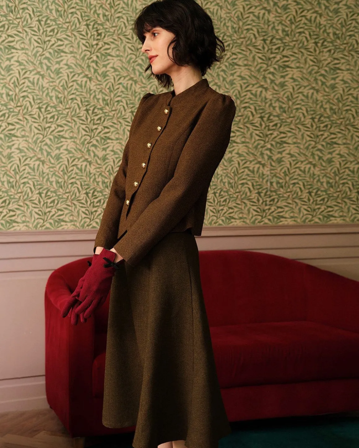 The Solid Retro Single-breasted Tweed Jacket