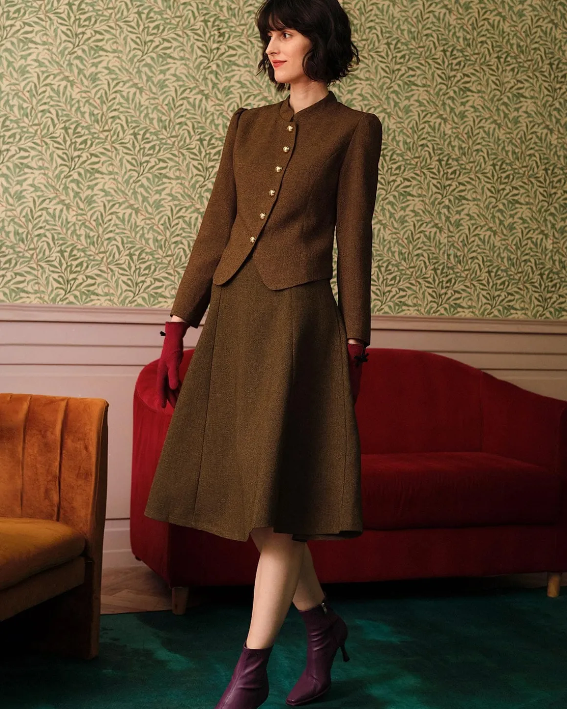 The Solid Retro Single-breasted Tweed Jacket
