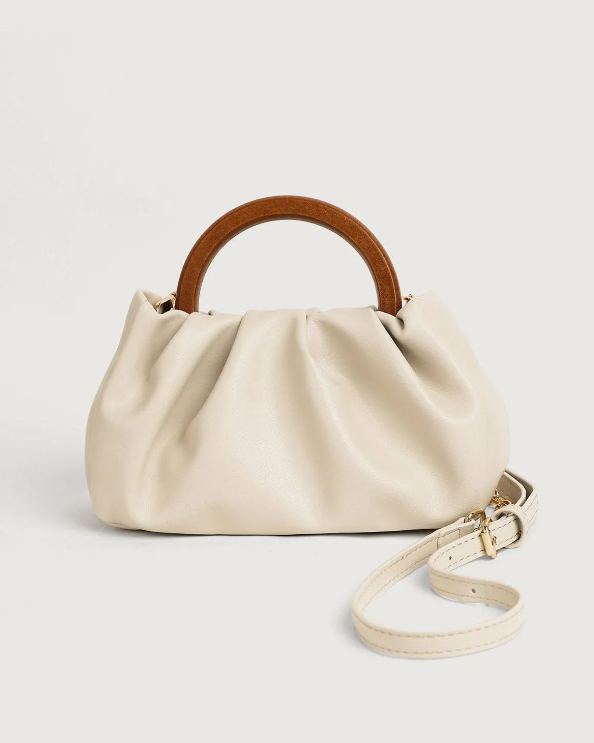 The Solid Ruched Handbag
