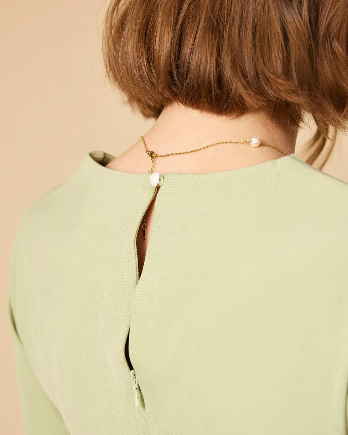 The Solid Square Neck Long Sleeve Dress
