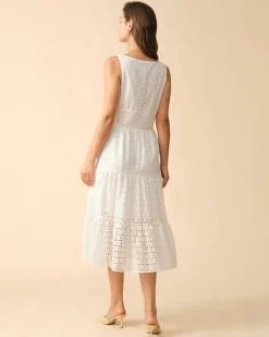 The Square Neck Tiered Hem Midi Dress