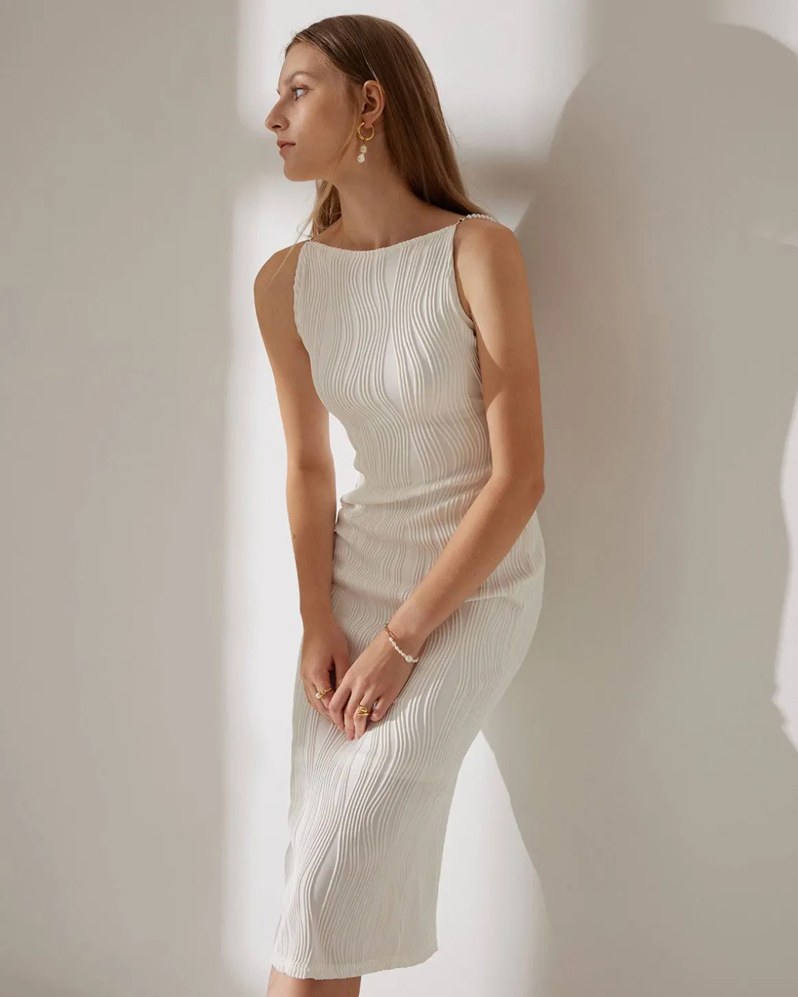 The Water Ripple Textured Cami Dress
