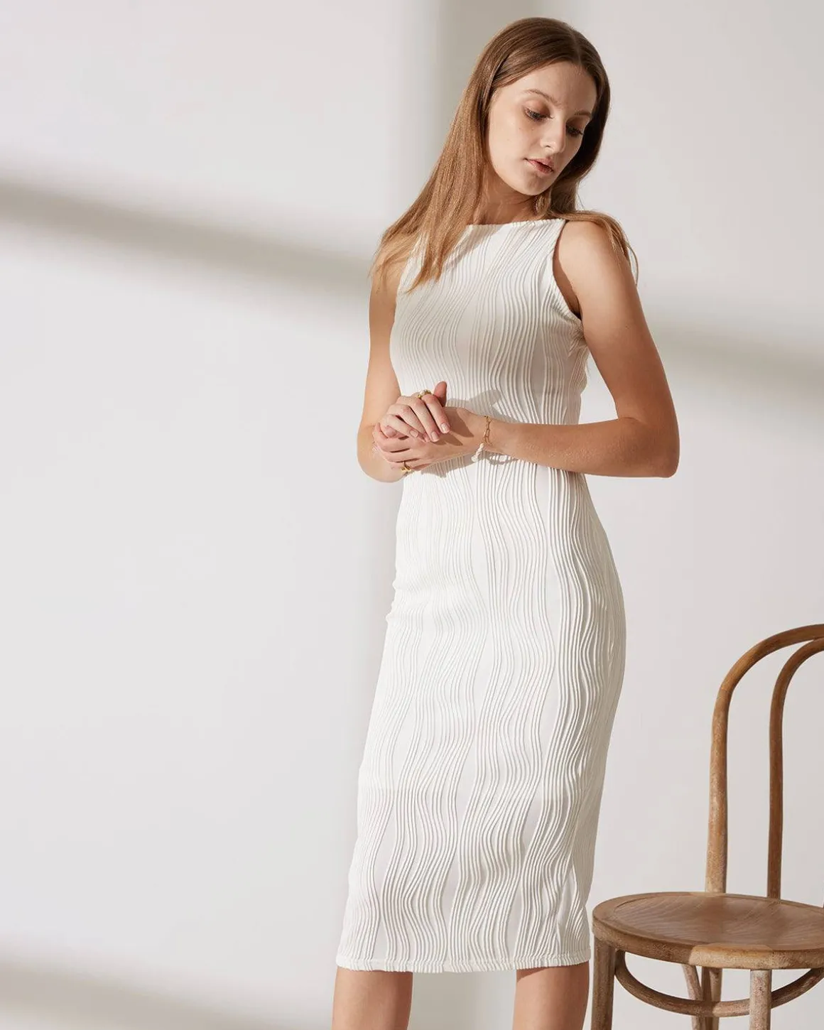 The Water Ripple Textured Cami Dress