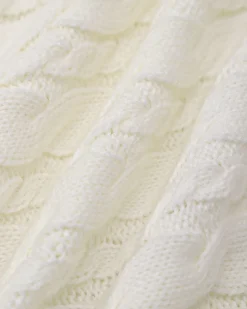 The White Elastic Waist Button Cable Mini Skirt