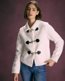 The White Horn Button Long Sleeve Jacket