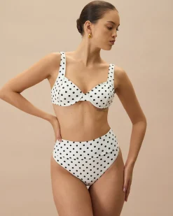 The White Polka Dot Underwire Bikini Top