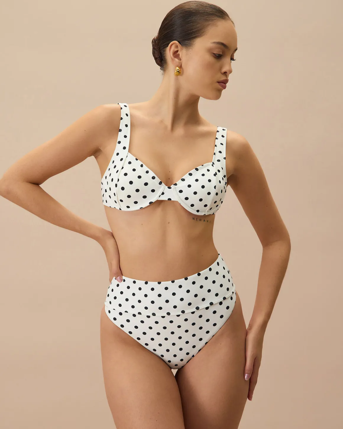 The White Polka Dot Underwire Bikini Top