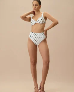 The White Polka Dot Underwire Bikini Top