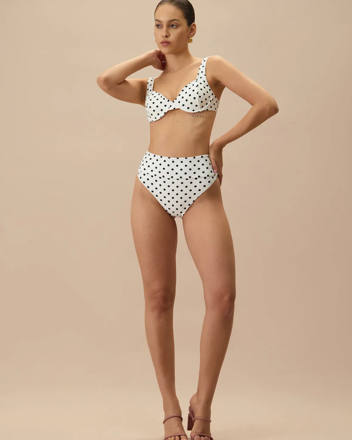 The White Polka Dot Underwire Bikini Top
