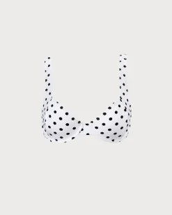 The White Polka Dot Underwire Bikini Top