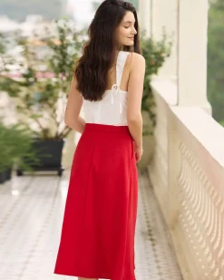 The White Square Neck Bowknot Tank Top