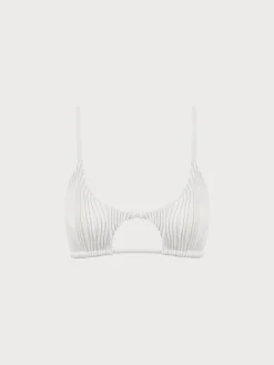 The White Water Ripple Cut-Out Bikini Top