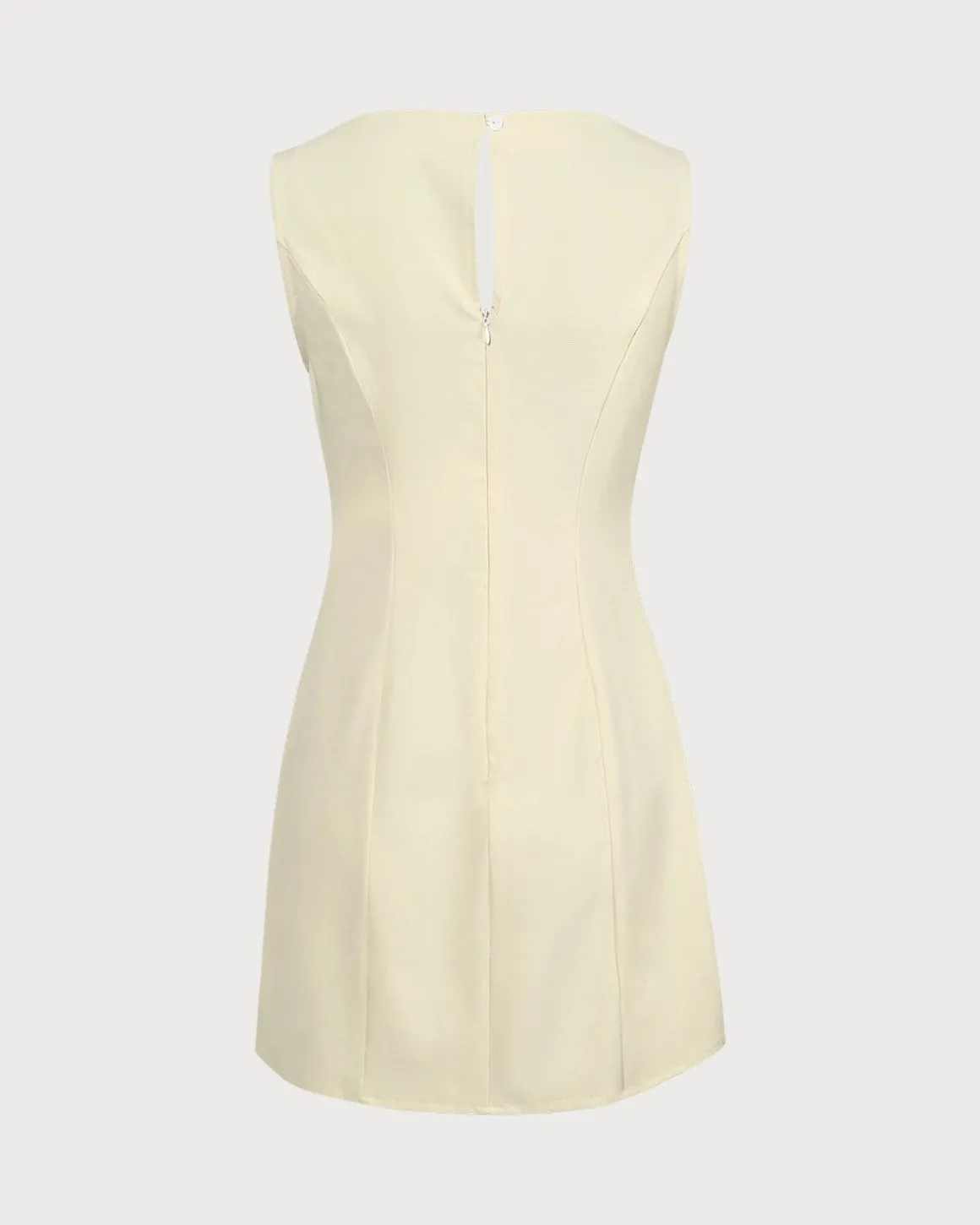 The Yellow Boat Neck Cutout Mini Dress