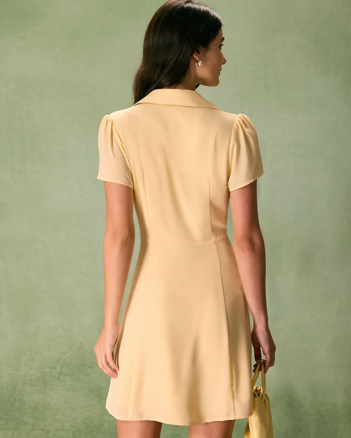 The Yellow Button Down Shirt Mini Dress