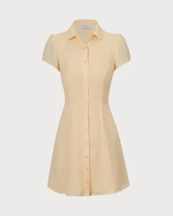 The Yellow Button Down Shirt Mini Dress