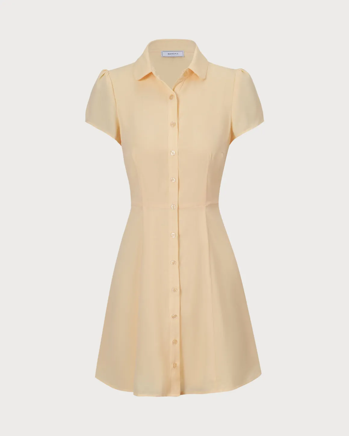 The Yellow Button Down Shirt Mini Dress