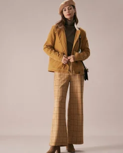 The Yellow Stand Collar Button Teddy Jacket