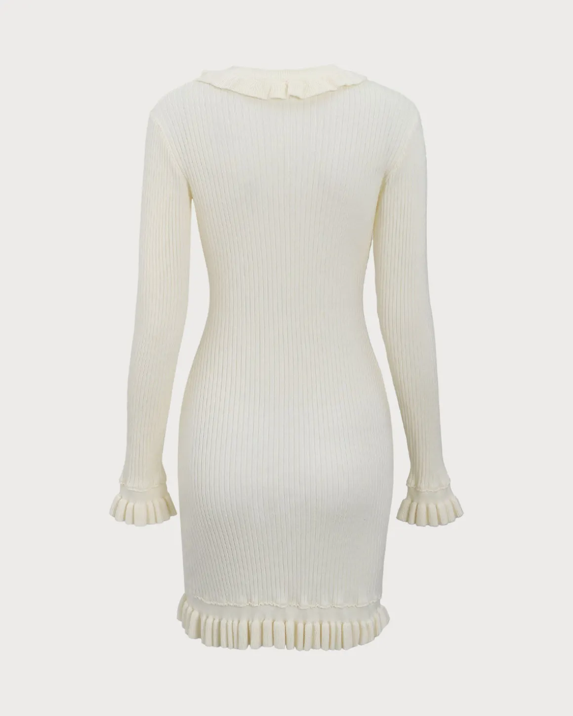 White Bodycon Sweater Mini Dress
