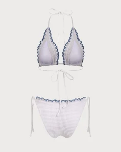 White Contrast Lace Bikini Set