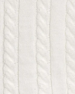 White Contrasting Button Sweater