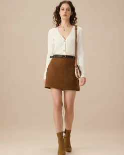 White Contrasting Single-Breasted Cardigan