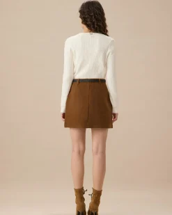 White Contrasting Single-Breasted Cardigan