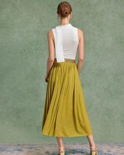 White Cowl Neck Ruched Tank Top