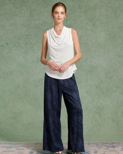 White Cowl Neck Tank Top