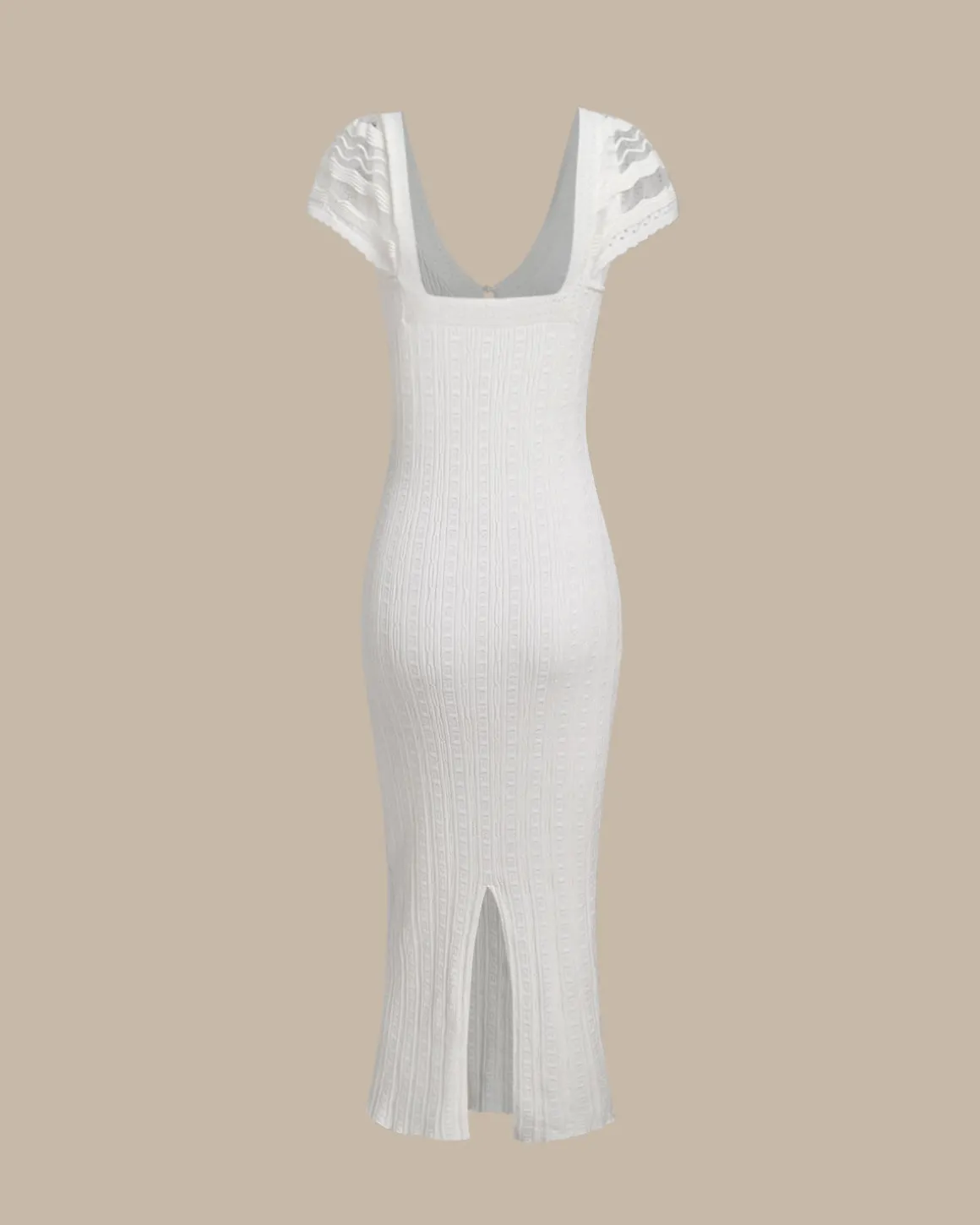 White Crochet Bodycon Sweater Dress