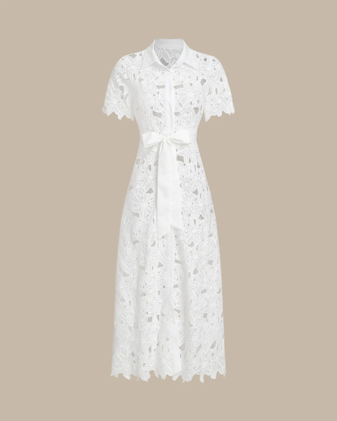 White Cut Out Button Maxi Dress