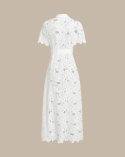 White Cut Out Button Maxi Dress