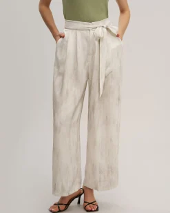 White Elastic Waist Wide Leg Pants