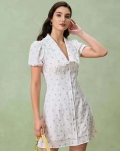 White Floral Chelsea Mini Dress