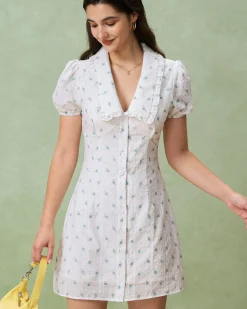 White Floral Chelsea Mini Dress