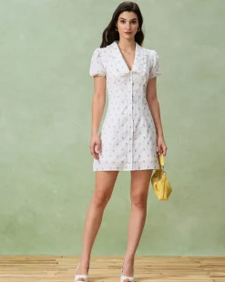 White Floral Chelsea Mini Dress