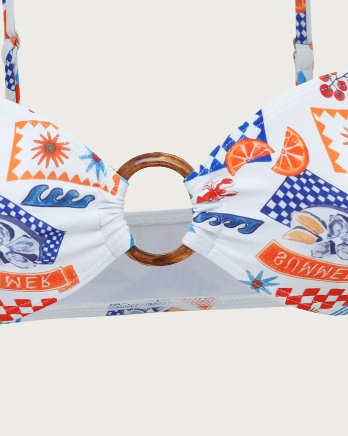 White Floral O-Ring Bikini Set