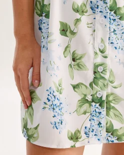 White Floral Square Neck Mini Dress