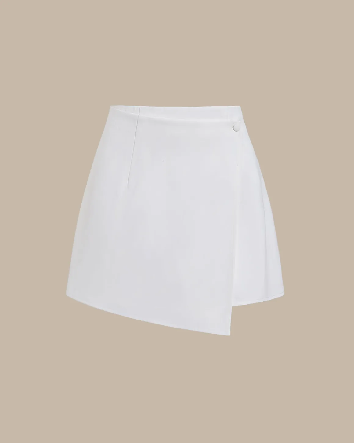 White Irregular Mini Skirt