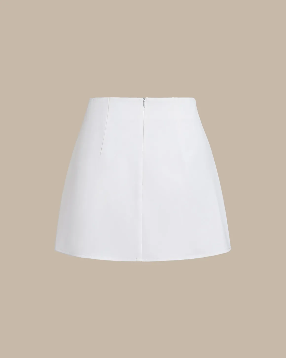 White Irregular Mini Skirt