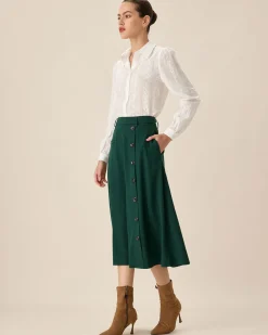 White Jacquard Button-Up Shirt