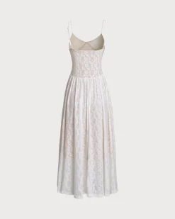 White Jacquard Slip Maxi Dress