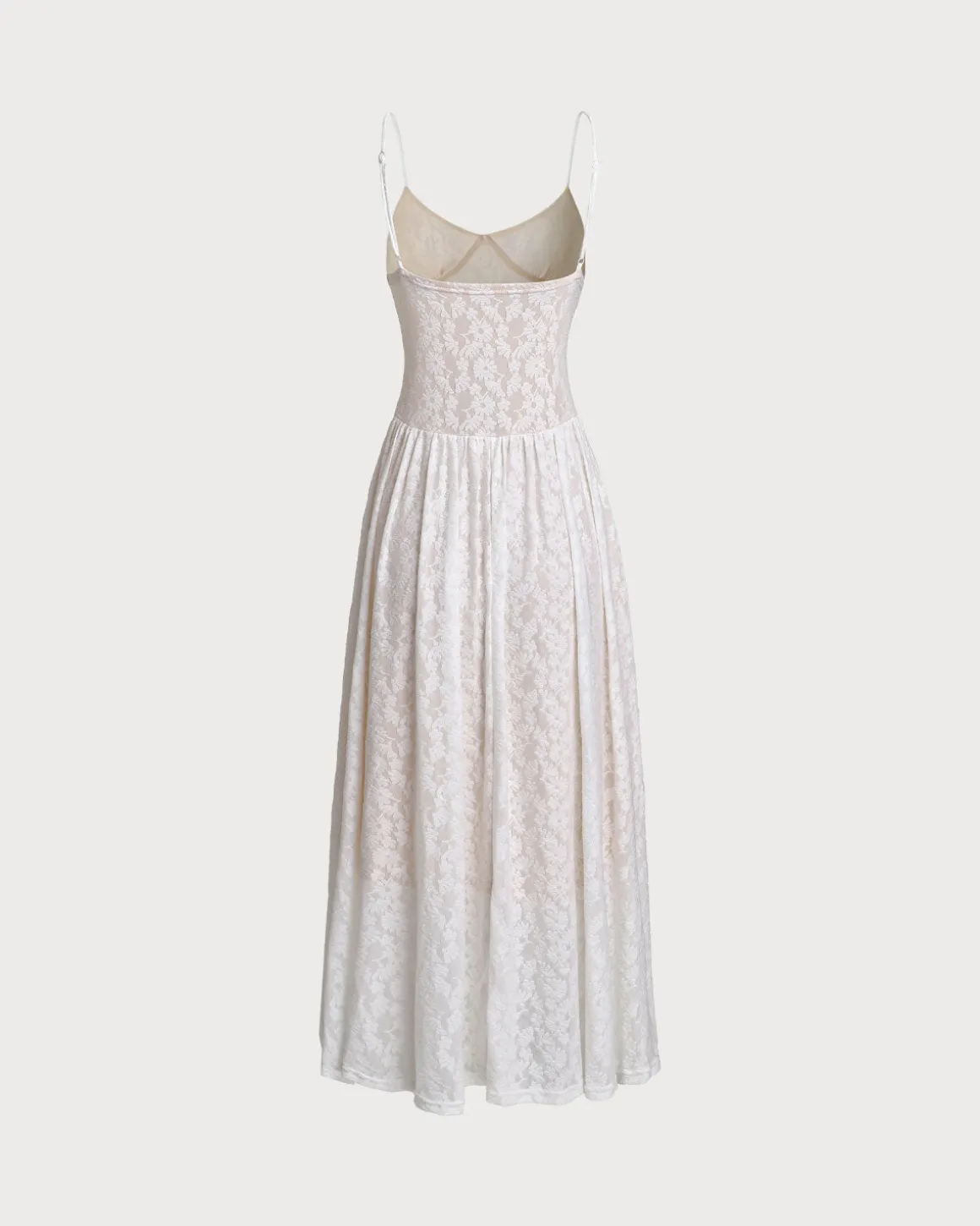 White Jacquard Slip Maxi Dress
