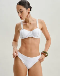 White Jacquard Underwire Bikini Set