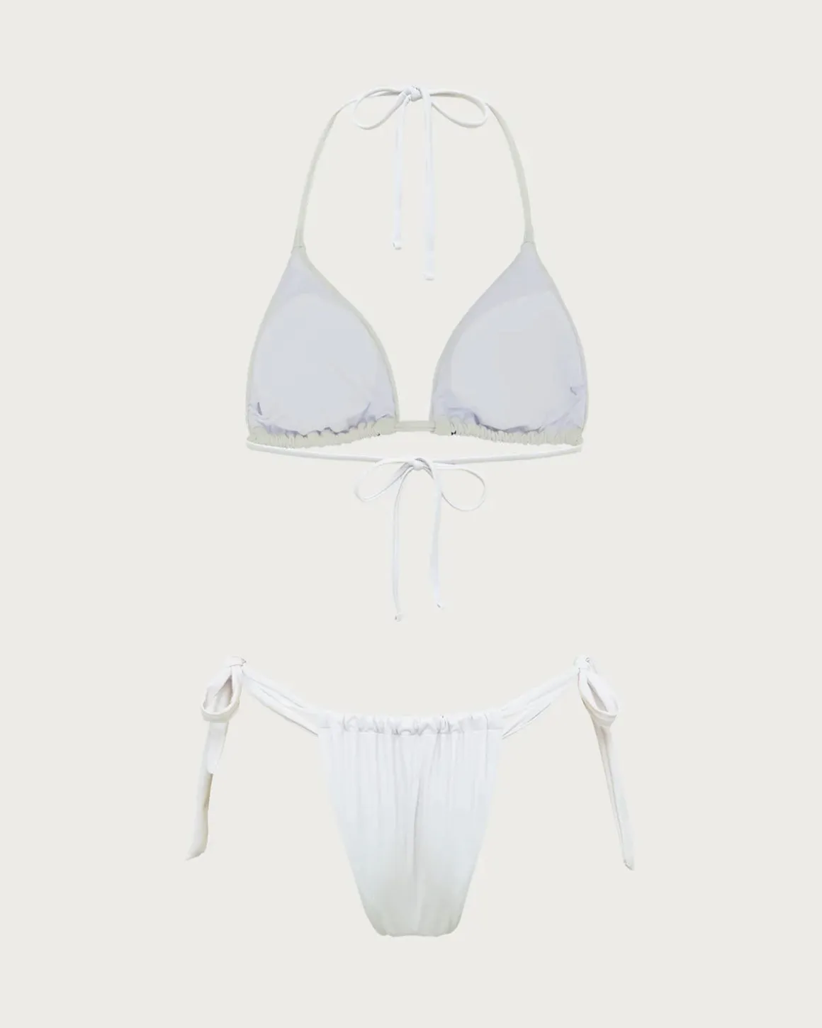 White Knit Tropical Print Bikini Set
