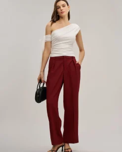 White Mesh One Shoulder Tee