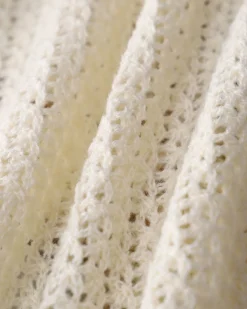 White Poet Sleeve Crochet Cardigan