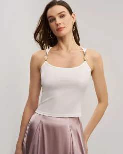 White Ribbed Knit Tank Top