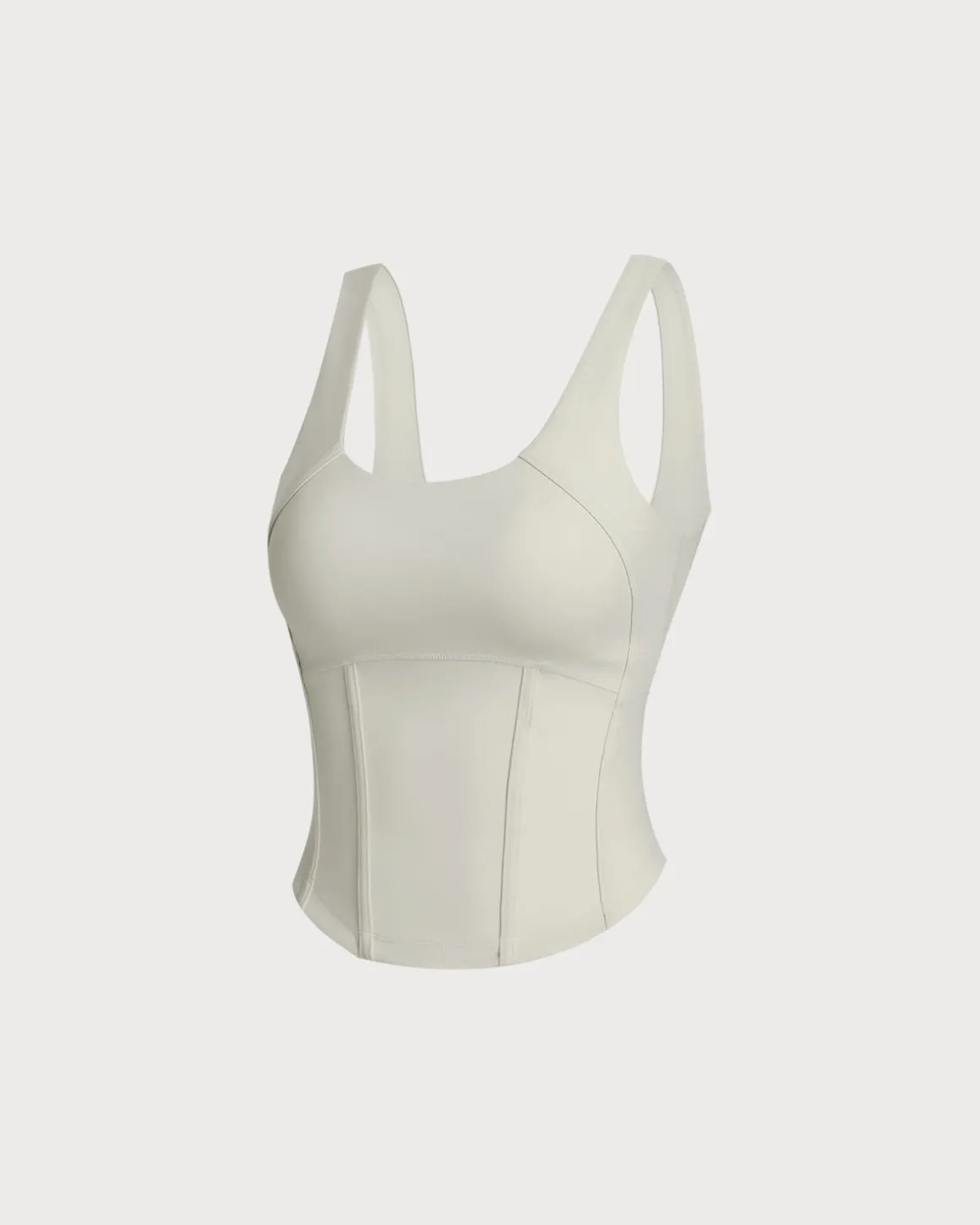 White Scoop Neck Yoga Tank Top