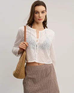 White See-Through Cardigan
